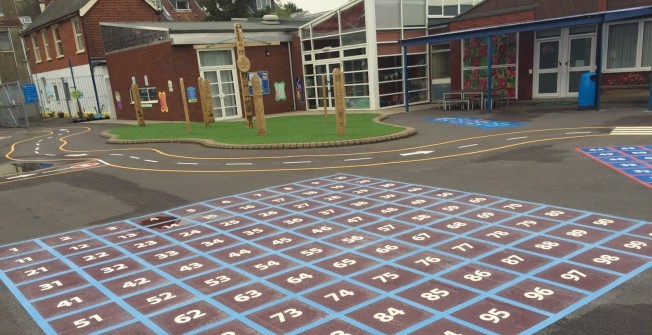 Number Grid Play Markings in Birch Green